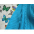 Pletená multifunkční deka-přehoz na postel -  tyrkysová, 220x240 cm