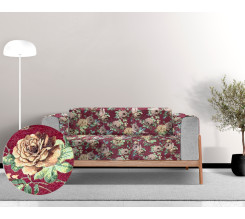 Ervi gobelínový přehoz na sedačku/postel růže Gold bordo