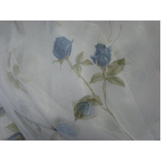 Dekorační síťovaná záclona KB7838 modré růže 